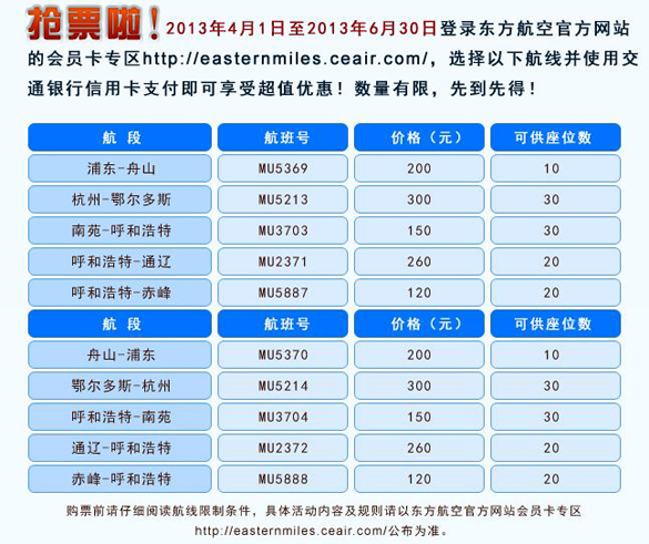[全国]交行东方航空特价航线邀您一起“飞”,卡宝宝网