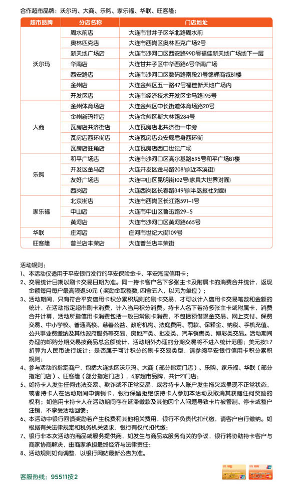 [大连]刷平安信用卡 逛超市低至9.5折,卡宝宝网